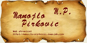 Manojlo Pirković vizit kartica